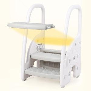 GARVEE Adjustable Step Stool for Toddlers - Perfect for Bathroom, Kitchen, and Potty Use, Featuring a Safe Handle for Easy Climbing and Stability, Ideal for Growing Children to Reach Counters and Sinks