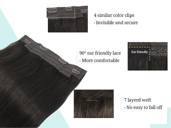 Doores Wire Hair Extensions Remy Human Hair Extensions