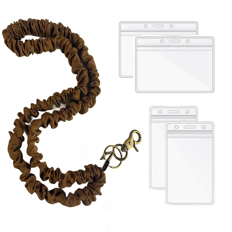 3-Piece Set Elastic Hair Tie Lanyard with Durable Lightweight Swivel Metal Base Sturdy Spring Buckle for Adjustable Comfort Perfect for Work Travel Gym Hypoallergenic Fabric Expandable 17.5 to 30 Inches Organiser