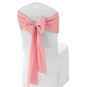 8"x108" Premium Polyester (240 GSM) Chair Sashes - Rose Pink (10pcs/pk)