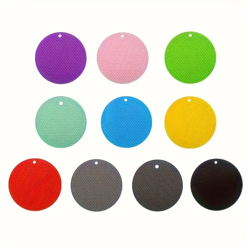 Silicone Trivet Mats - 3,6,9,15 Pack, Heat Resistant, Anti-Slip Grip Honeycomb Texture, Multipurpose Kitchen Pot Holders for Hot Pots, Pans, Bowls, Jars, Coasters for Drinks