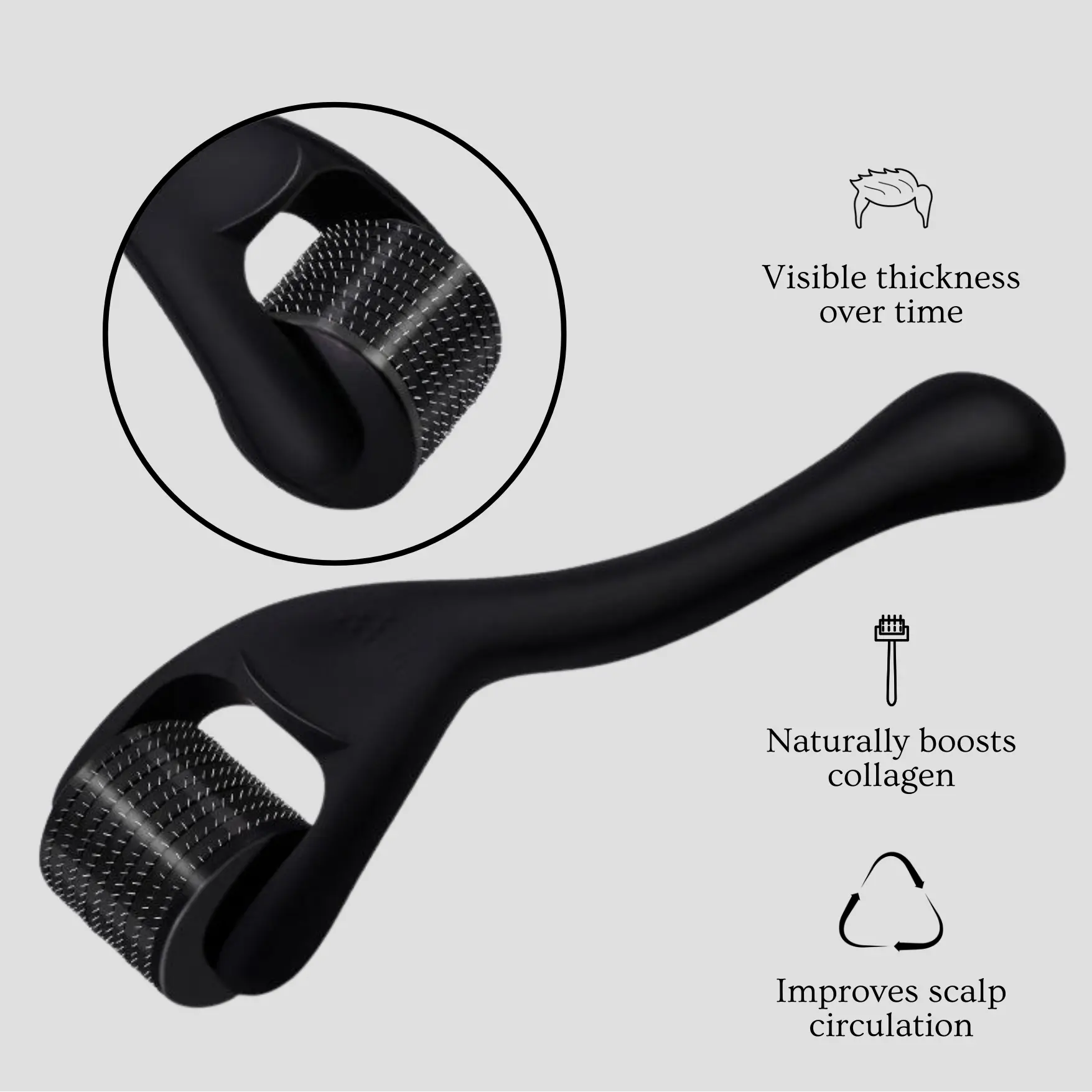 Scalp Roller by Medíté | .5mm Titanium Scalp Massager for Hair Growth, Collagen Support, Hair Thickness & Scalp Circulation