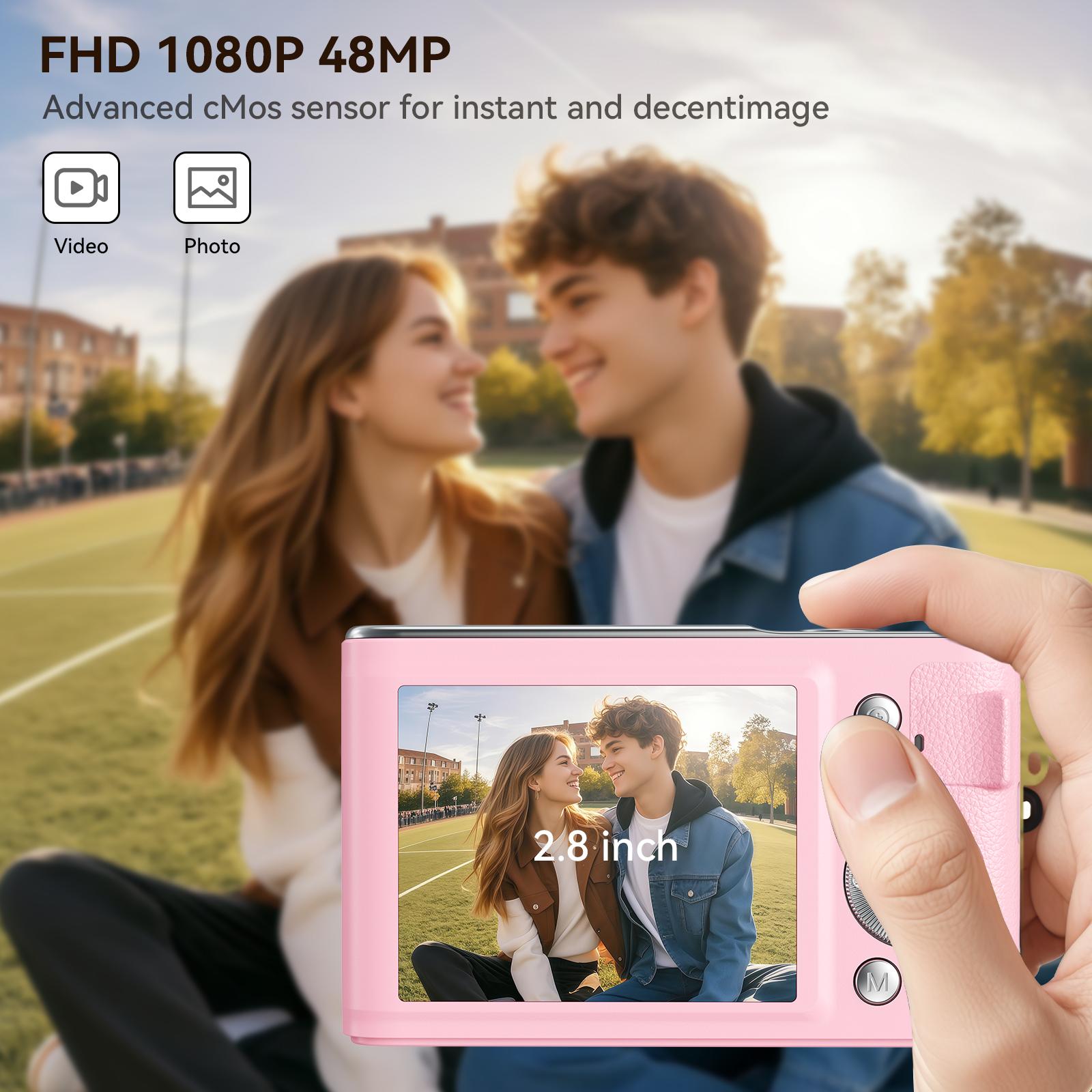 Digital Camera 4K: 48MP Cameras for Teens Photography - Autofocus Photo Camera Gifts Compact Camera for Beginner - Point and Shoot Digital Cameras with 32GB TF Card