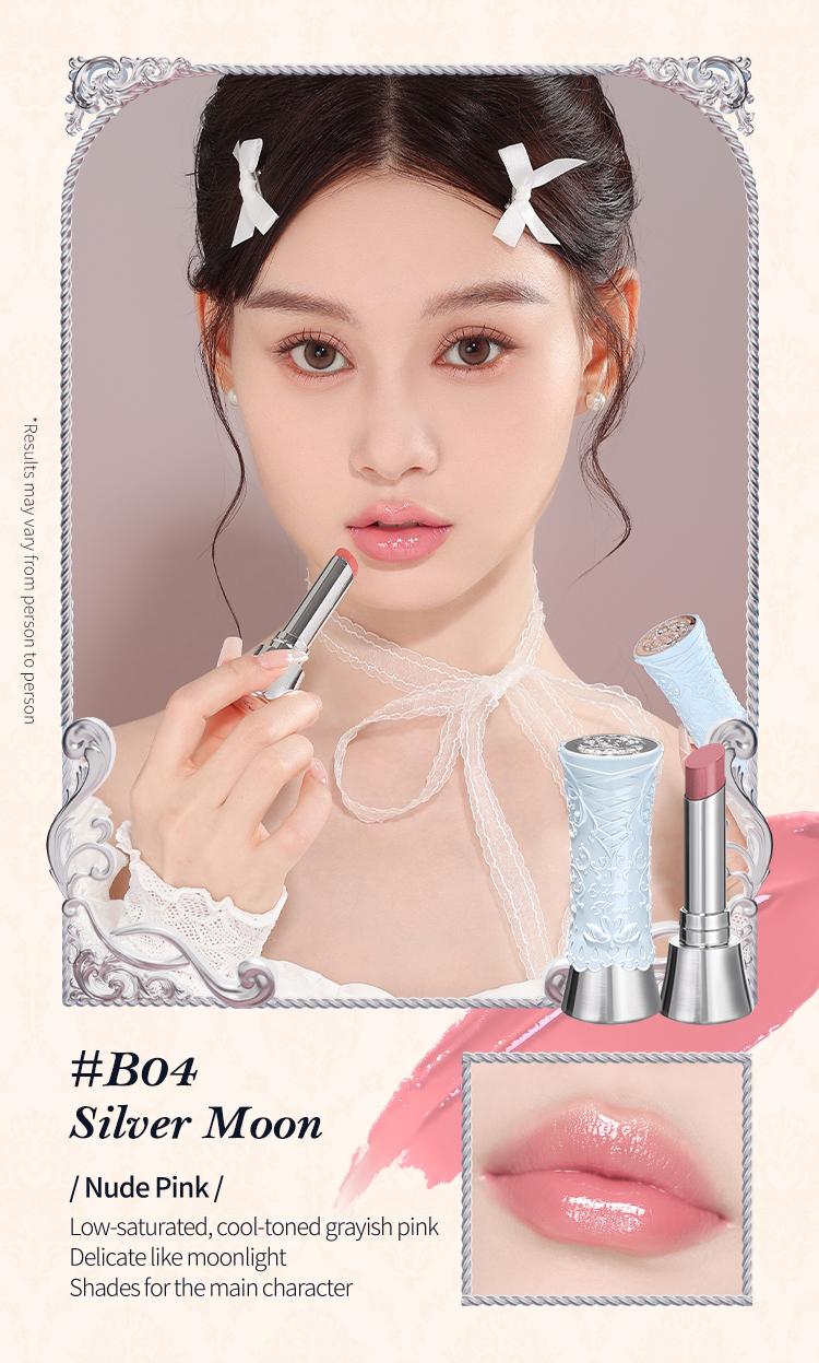 Flower Knows Swan Ballet Collection Shine Lipstick, Elegant Design with Jojoba Oil for Hydration & Moisture, Glossy Finish, Long Lasting Transfer Proof, #Summervibes