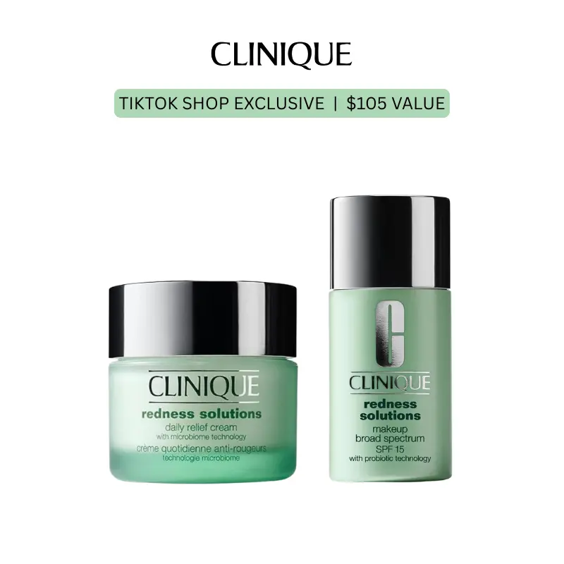 [Clinique Redness] Solutions Relief + Coverage Duo | SPF 15 | Redness Relief | Soothing Moisture | Sensitive Skin | UVA/UVB | Color Correcting