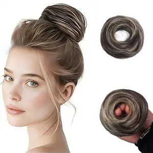 Twicebeauty 2PCS Chignon Donut Bun Hairpiece Synthetic Fiber Hair Buns Extension updo Easy to Wear for Fashionable Women Girls Daily Party Use