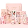 BodyRefresh Christmas Gifts for Women, 15-Piece Luxury Rose Body Care Gift Basket, Self Care Spa Gift Set, Relaxing Holiday Gift for Mom Wife Her