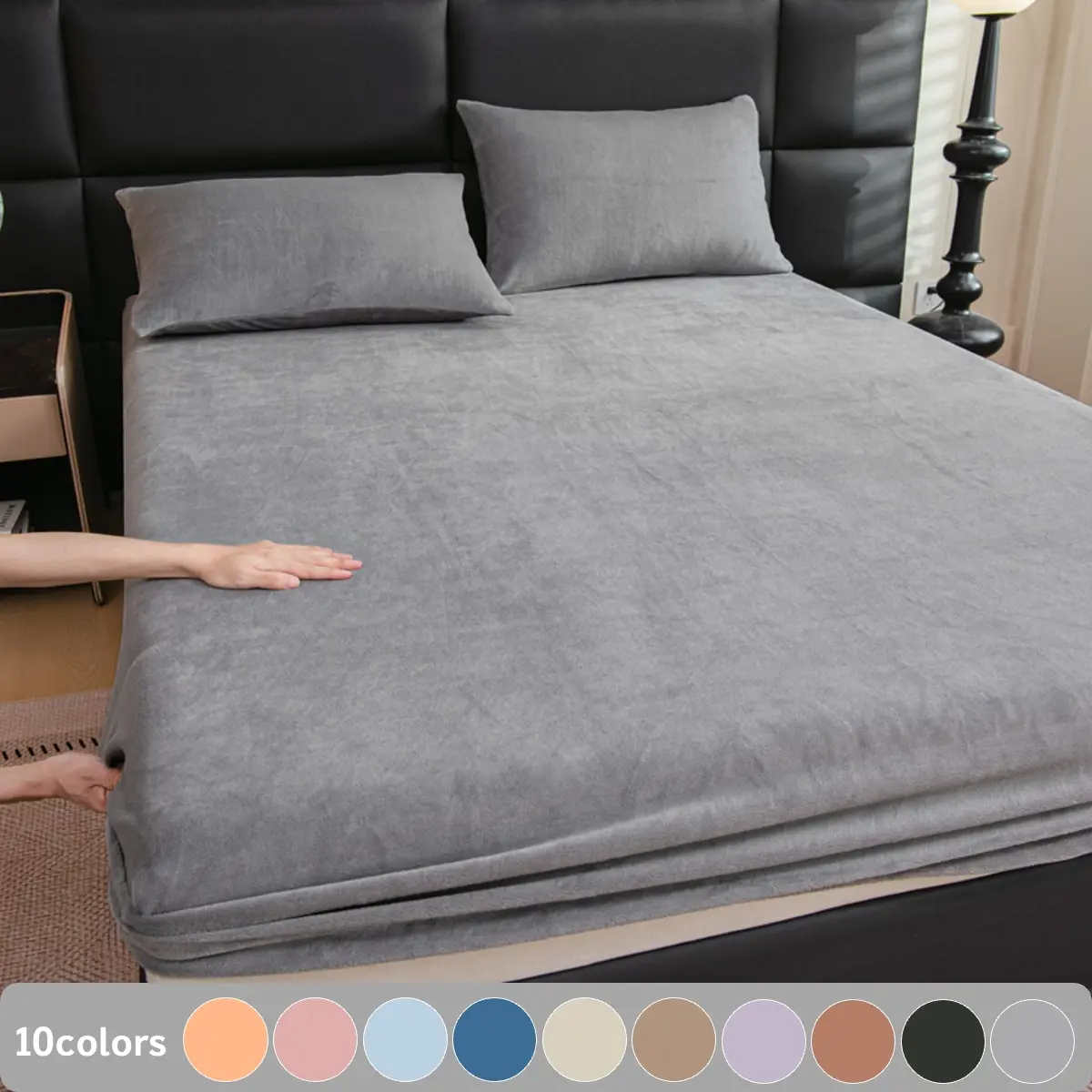 2/3-Piece Plush Orange Mattress Protector Set, Soft Comfy Bedding, Includes 1 Fitted Sheet & 2 Pillowcases, 6"-18" Deep Pocket Design, Soft Breathable & Stain-Resistant, Machine Washable, Ideal for Bedroom, Guest Room, Dorm