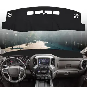 Canvcle Dashboard Cover Mat for 2014-2018 Chevy Chevrolet Silverado/GMC Sierra 1500, 2015-2019 Silverado/GMC Sierra 2500HD 3500HD Accessories Dash Cover Flannel Sunshade Glare UV Rays Protector