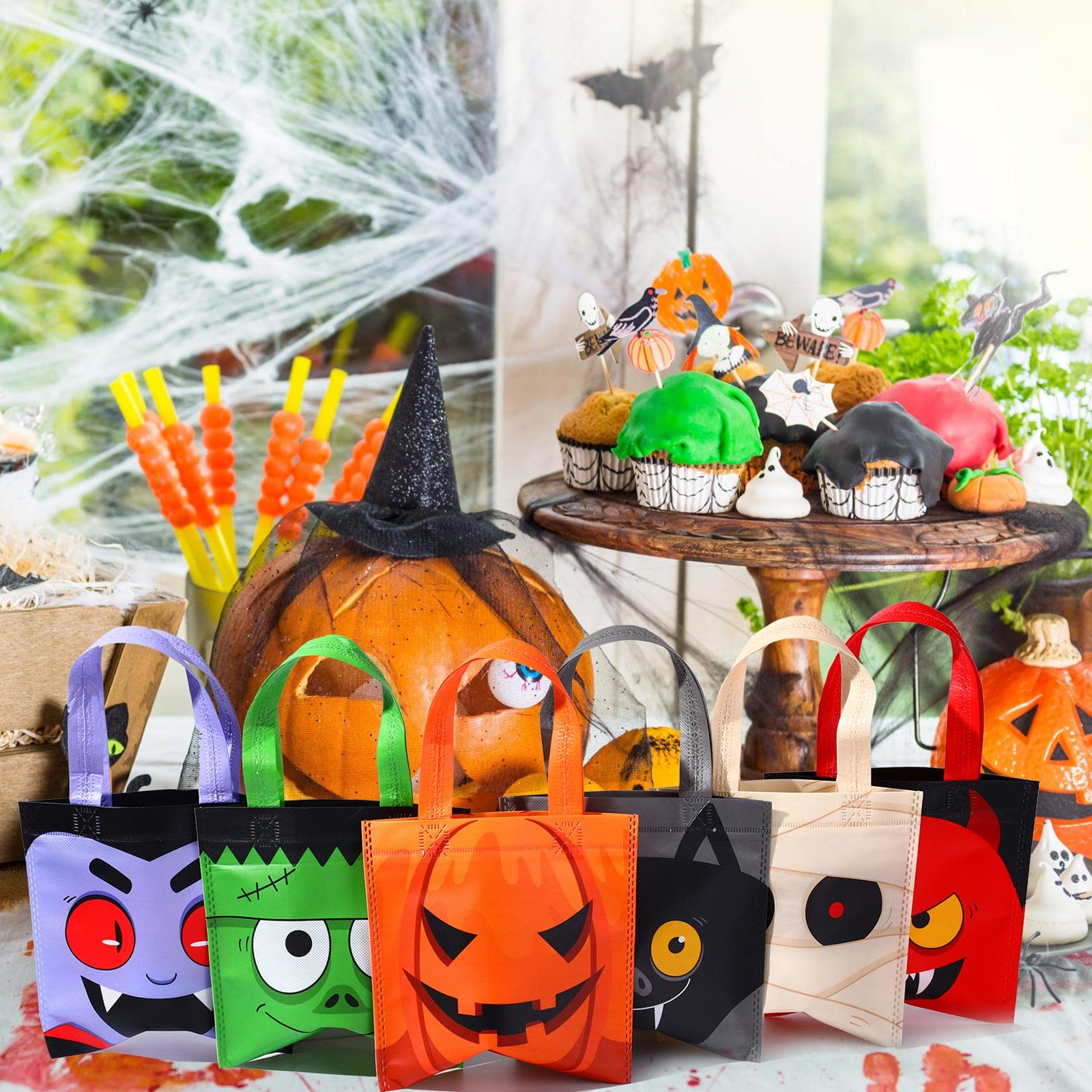 30 Pcs Halloween Candy Bags Non Woven Gift Bags with Handle Trick or Treat Bags with Ghost Vampire Zombie Bat Black Cat Patterns,Snack Goodie Bags for Students Adults,Halloween Birthday Party Favor Supplies 30 Pcs Halloween Candy Bags Non Woven Gift Bags with Handle Trick or Treat Bags with Ghost Vampire Zombie Bat Black Cat Patterns,Snack Goodie Bags for Students Adults,Halloween Birthday Party Favor Supplies