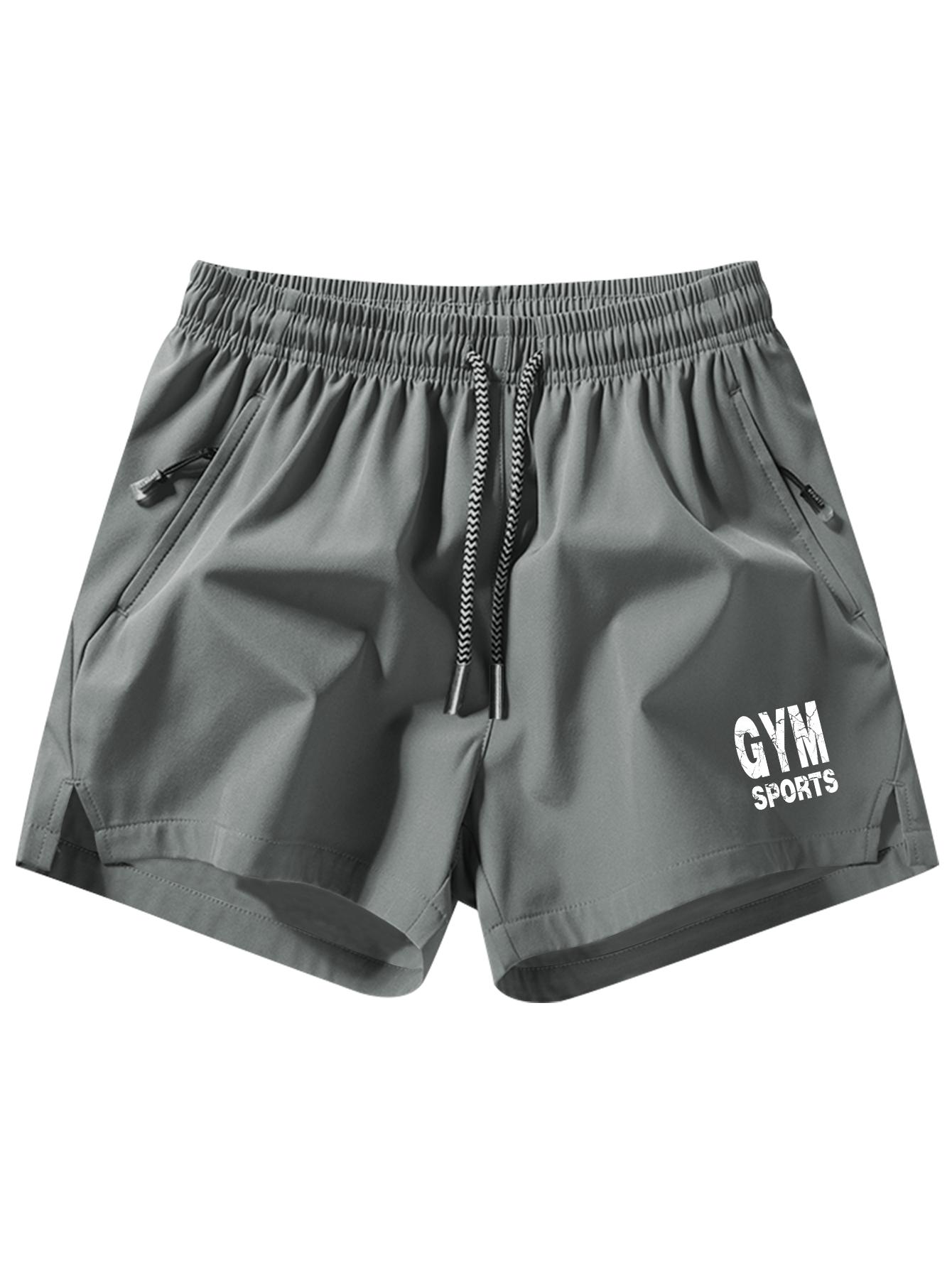 Men's Drawstring Pocket Shorts, Men's Clothing, Athletic Casual Stretch Waist Pocket Shorts, Breathable Everyday Wear Workout Pants Set of 5