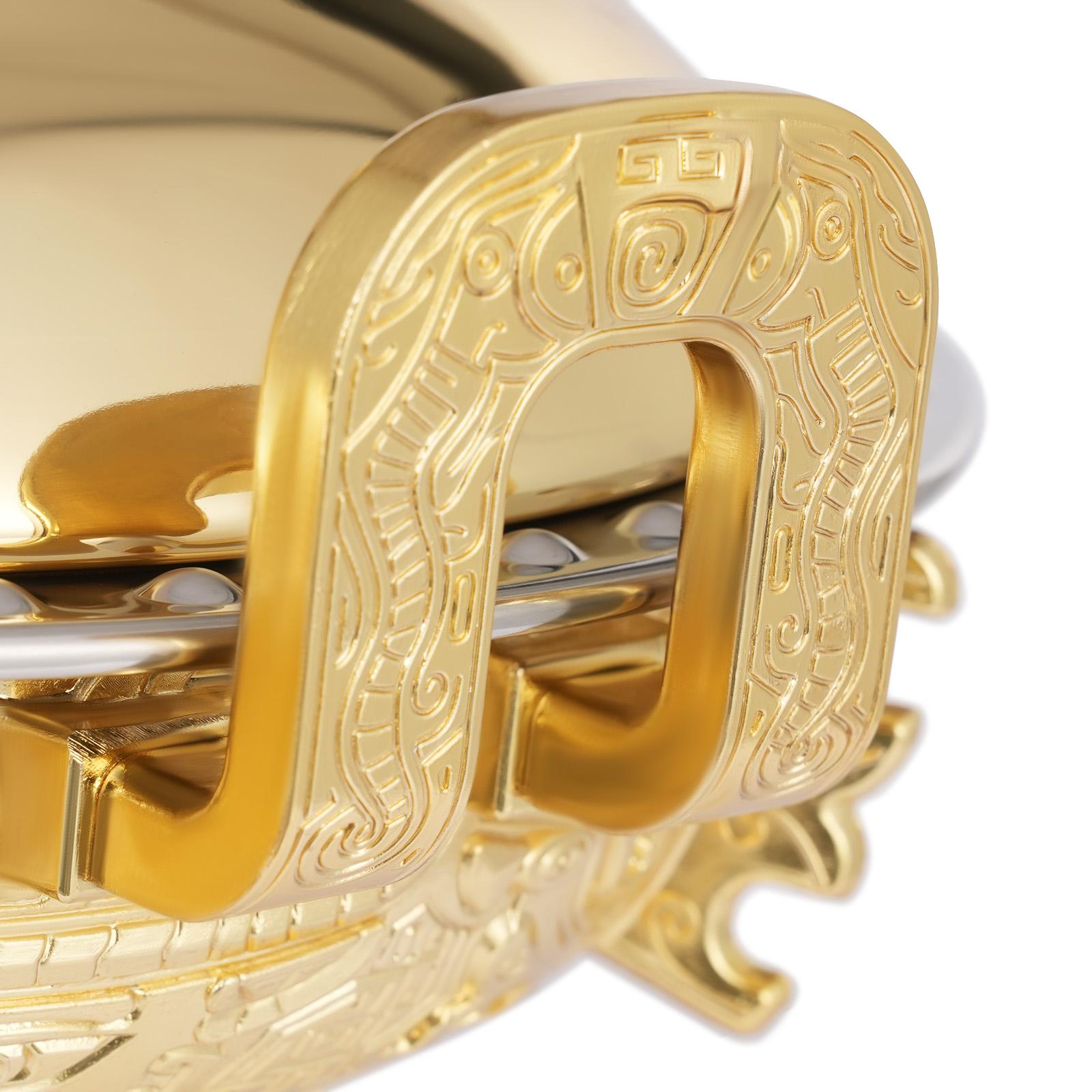 CNCEST 8.7" Traditional Chafing Dishes (Set of 4) Palatial Style Gold Tripod Warmers w/Alcohol Stoves for Catering & Banquets, Home and Party CNCEST 8.7" Traditional Chafing Dishes (Set of 4) Palatial Style Gold Tripod Warmers w/Alcohol Stoves for Catering & Banquets, Home and Party