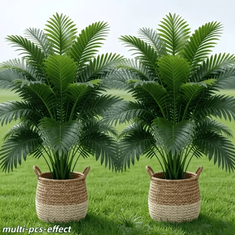 Iron-Frame Faux Areca Palm Tree, Lifelike Golden Cane Tropical Fake Plant, No-Maintenance Indoor-Outdoor Home Decor, Realistic Dypsis Lutescens for Living Room Office, Ideal Gift for Modern Spaces, Minimalist