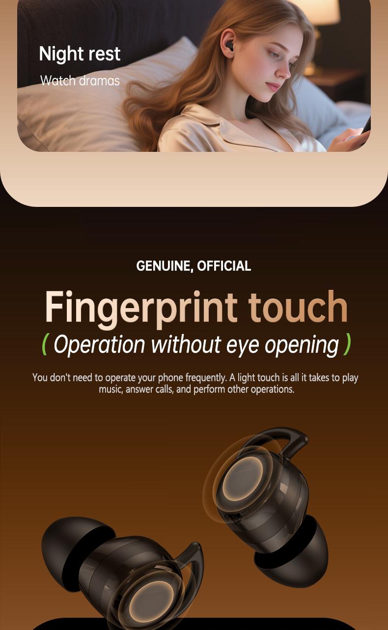 Acer OHR557 Wireless Audio Earphones, Invisible Sleeping Earbuds, Noise Cancelling Headphones for Running, Exercising, Gaming Sports, Electronic Headset Audio, Travel Essentials Bone Conduction Tech Black