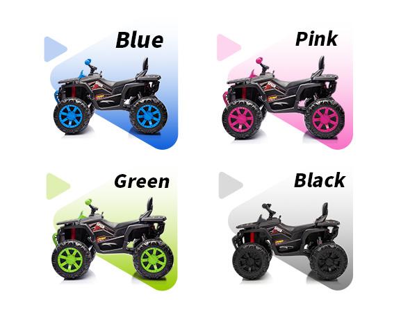 Hikiddo Kids ATV 4-Wheeler, Ride on Toys for Big Kids with 2 Seater Bluetooth Light