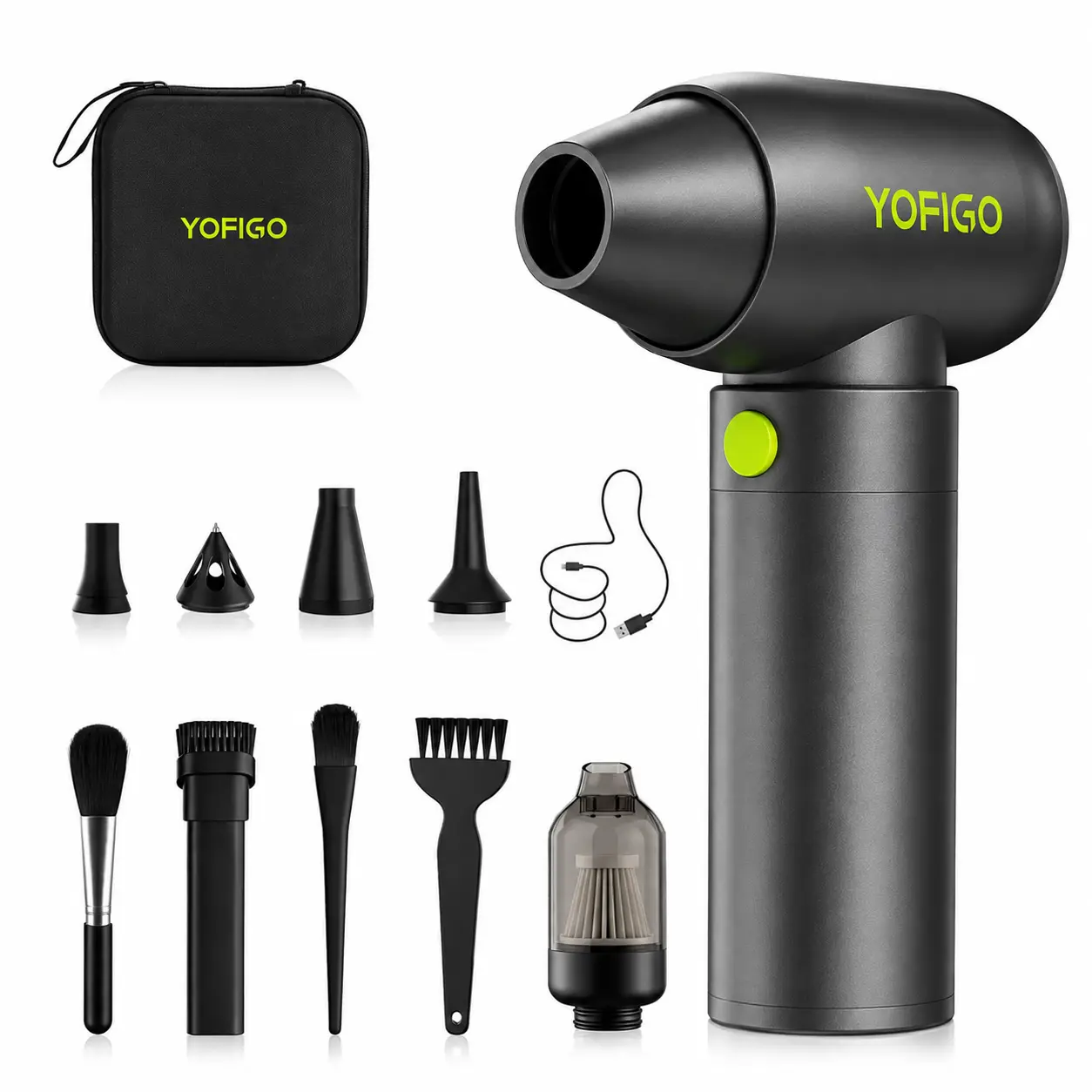 Compressed Air Duster - 150000RPM Electric Air Duster, 3-Speed Adjustable PC Cleaner, 4400mAh Rechargeable Cordless Air Blower, Alternative to Canned Air for Keyboard, Electronics, Camera