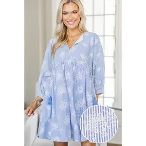 NURSING COLLECTION: Through The Years Navy Striped Babydoll Dress