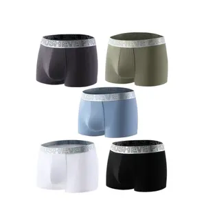 5-Pack Absorbent Leak Proof Boxer Briefs, Washable Soft Comfortable Compression Underwear, Breathable Quick-Dry Fabric, 60ml Absorbency, Black &  Gray