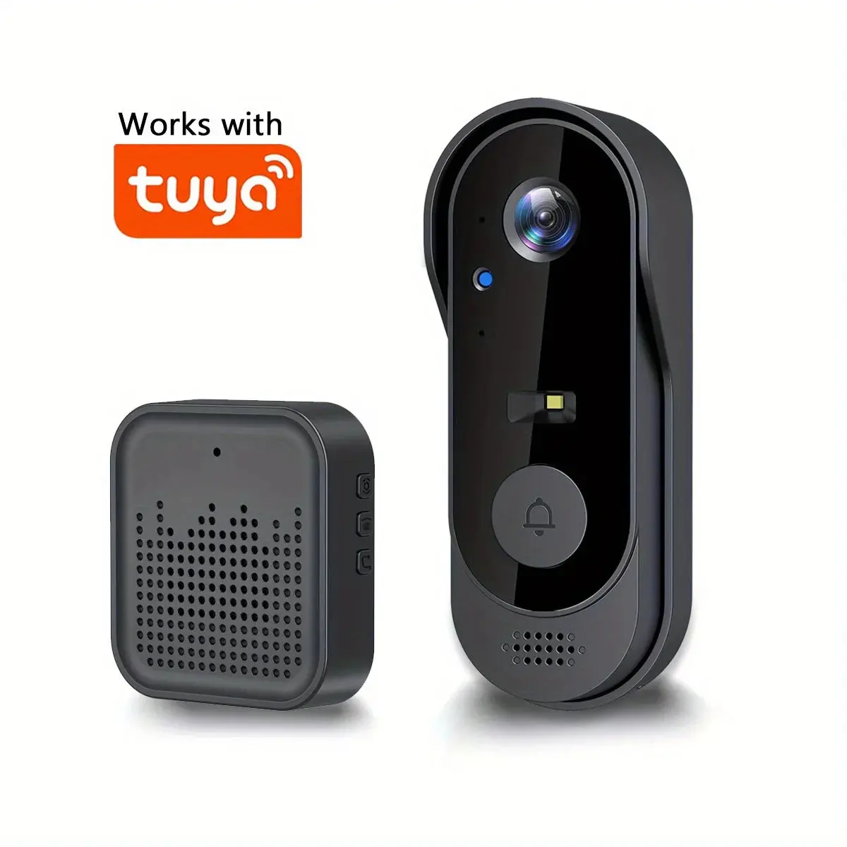 Tuya WiFi Smart Video Doorbell - Home Security System, 2-Way Alarm Doorbells & Intercoms, 1080P HD Camera, 1280x720(2MP) Photography, 2-Way Audio, Day and Night Mode, 1000mA DC Power Supply, Cloud Storage, Smart Home Gadget, Smart Home Gadgets, Two-Way Au