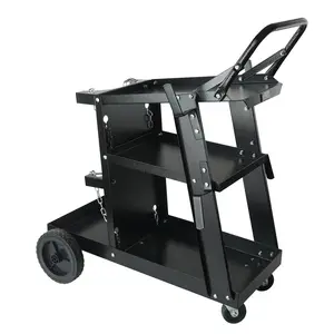 VEVOR Welding Cart 3-Tier Heavy Duty 400 Lbs Capacity 360° Swivel Wheels Tank Storage Safety Chains Rolling MIG TIG ARC MMA Plasma Cutter Welding Machine