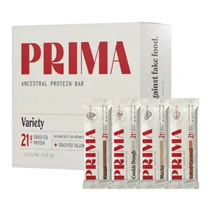 (NEW) PRIMA Ancestral Protein Bar – Variety Pack (7 Pack) | 21g Grass-Fed Whey Protein, 100% Real Ingredient Snack with Grass-Fed Tallow & Organic Raw Honey | Seed Oil Free, Gluten-Free, Low Carb Clean Energy Bar