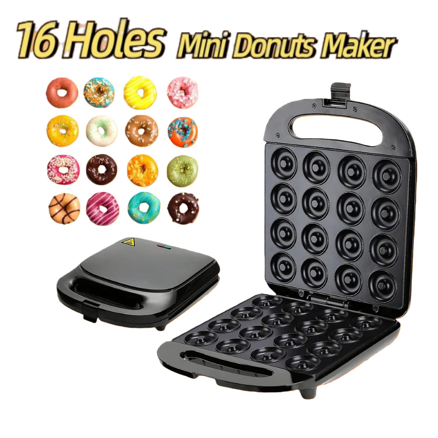 16 Hole Donut Maker Multifunctional Dual Heating Home Baking Machine, Multi-hole Mold, Dual Zone Heating, Donut Making Machine, Baking Lovers