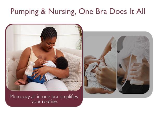 Momcozy Pumping Bra, Hands Free Pumping Bras for Women Supportive  Free Nursing Bra HF008, Adjustable Nursing Bra Comfortable YN08 1 Pack tiktok shop maternity  undies