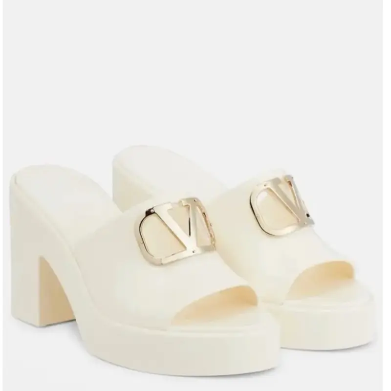 Valentino Garavani Rubber Block Heels Mules Size 41
