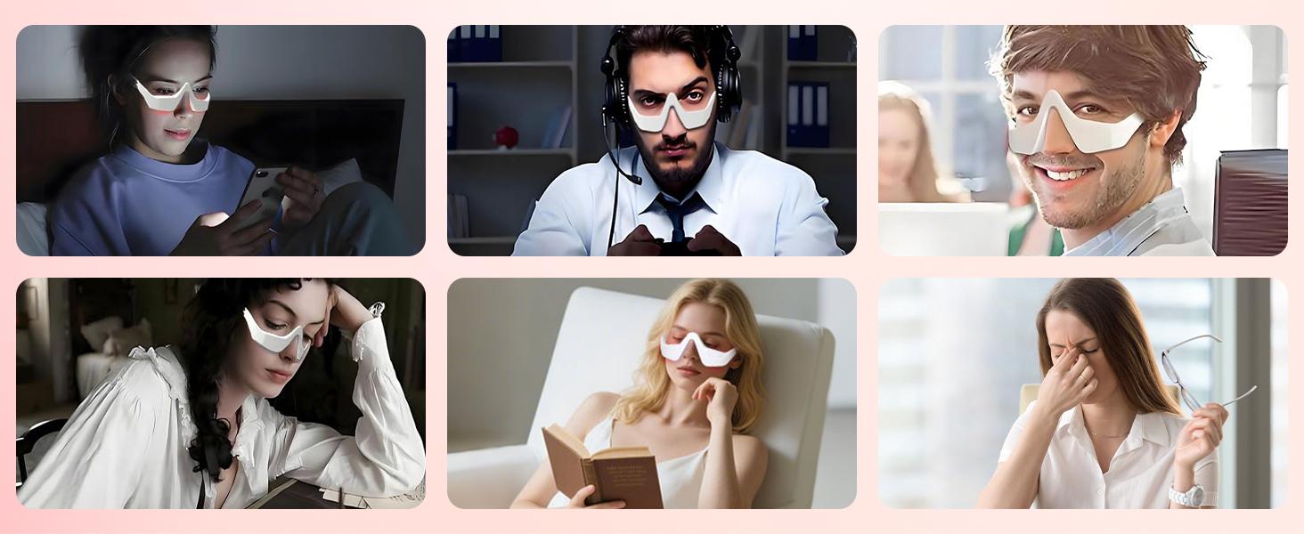 Red Light Therapy Device for Under Eye, Microcurrent Eye face led red light Beauty Device under Eye Massager Eyes Bag Remover for Reduce Dark Circles Puffiness Wrinkles Relax Eye Strain, 660nm Red Light-Therapy Device for Eyes Bag Facial Clear