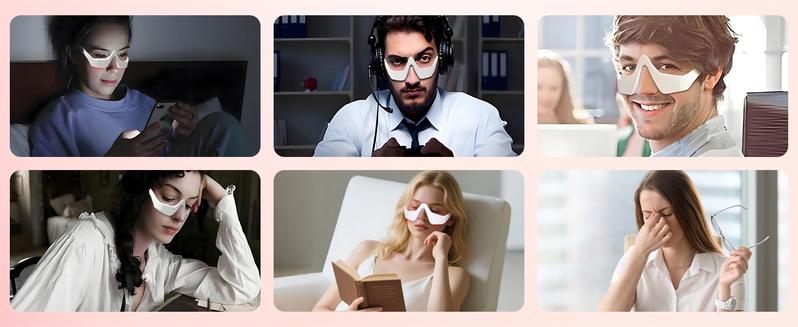 Red Light Therapy Device for Under Eye, Microcurrent Eye face led red light Beauty Device under Eye Massager Eyes Bag Remover for Reduce Dark Circles Puffiness Wrinkles Relax Eye Strain, 660nm Red Light-Therapy Device for Eyes Bag Facial Clear