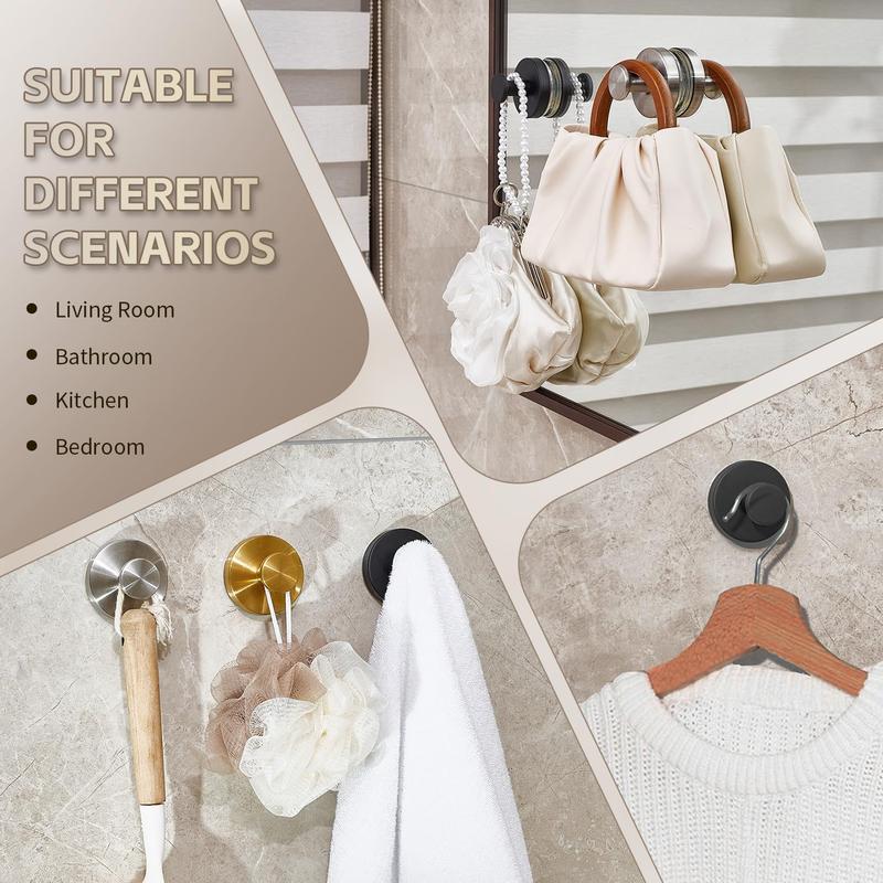 2 PCS Suction Cup Hooks for Shower Home Essentials Removable Shower Towel Hooks Suction Hooks No Drill Hook for Glass Door, Christmas Idea Gifts Windows, Tile, Robe, Bathroom Suction Hook Home Have Must