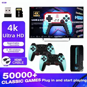 4K Retro Game Console with 50000+ Built-in Games & 2 Wireless Controllers - The Ultimate Entertainment System