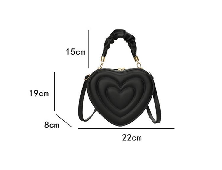 Women’s Heart-Shaped PU Leather Shoulder & Crossbody Bag – Small Designer Handbag