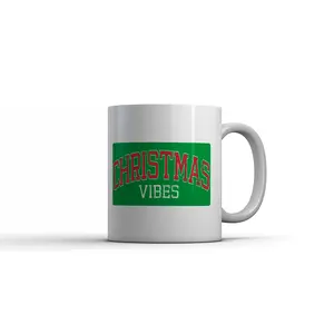 Christmas Vibes Mug Funny Sarcastic Xmas Decorative Gift Coffee Cup - 11oz Funny Coffee Mugs Ceramic Printed Drinkware Cup