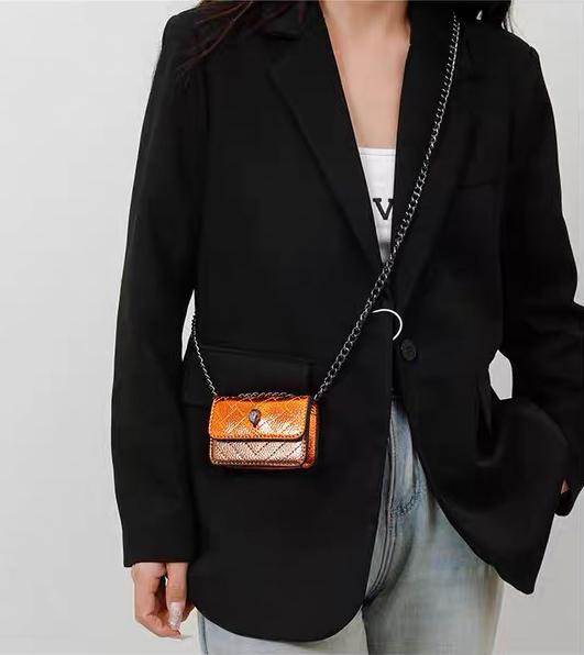 Mini magnetic clasp crossbody chain bag, small shoulder bag with flip cover, available in multiple colors, casual style, suitable for all seasons.
