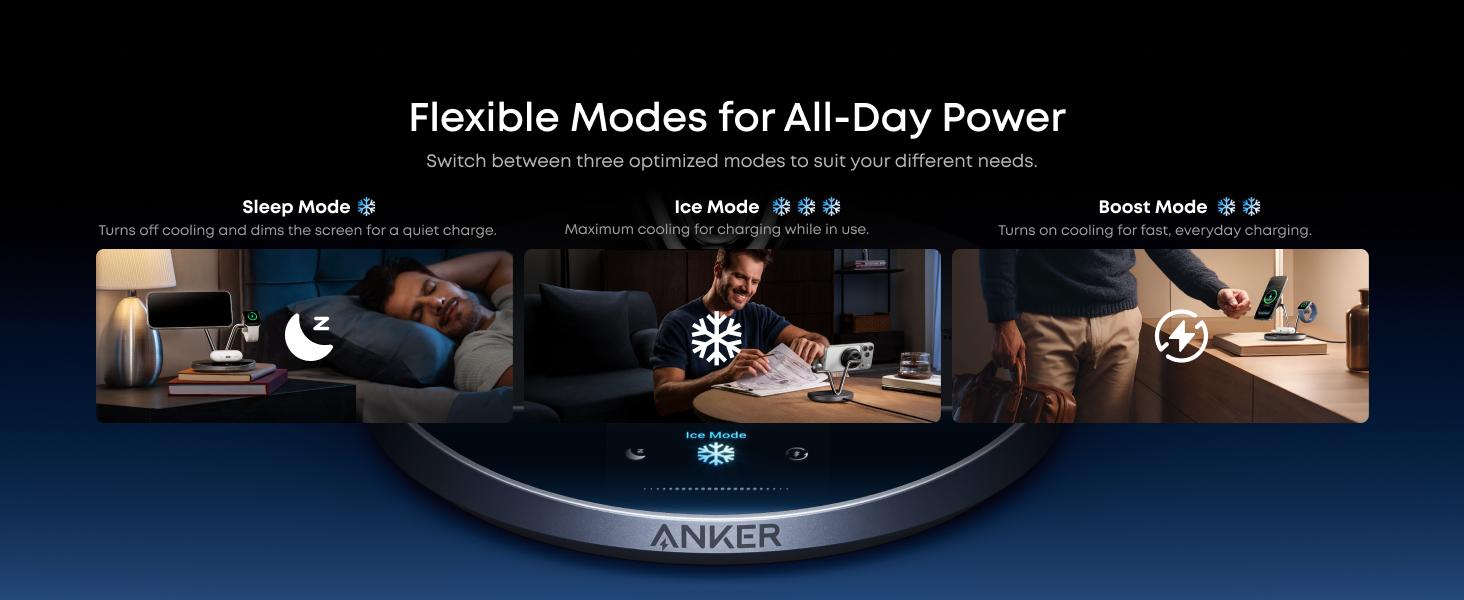 Anker Prime MagSafe Charger Compatible, 3-in-1 Charging Station, Qi2 25W Wireless Charger Dock Stand, Smart Display with TEC Active Cooling & Anker 45W Fast Charging USBC Charger with LED Display, Fast Charging Block for iPhone 17/16/15 Series, MacBook so