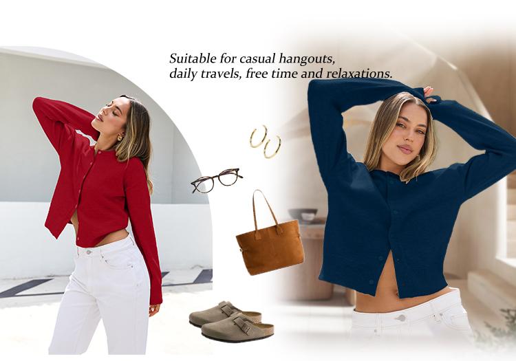 AUTOMET Cropped Cardigan Sweaters for Women Lightweight Crop Cotton Knit Y2k Fall Outfits Fashion Clothes 2025 Fallreshness Soft Open Front Long Sleeve Casual Wear SpringStatements