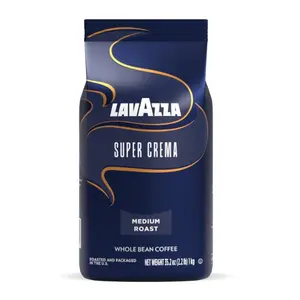 Super Crema Whole Bean Coffee, Medium Espresso Roast, Arabica and Robusta Blend, 2.2 lb Bag, Package May Vary (Pack of 1)