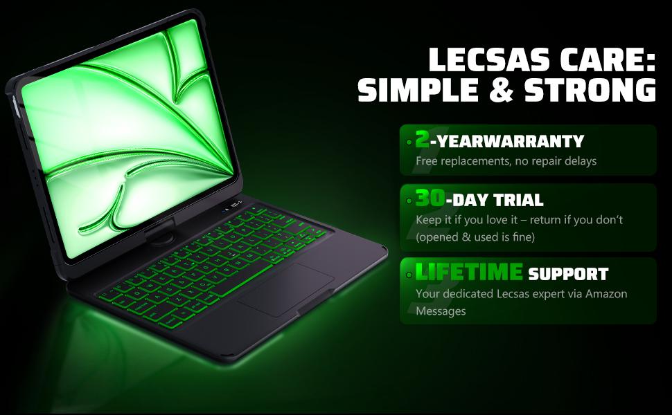 Timeless Black Keyboard Case for iPad Pro 11/13-inch , Transparent Cyberpunk Shell, 360° Rotating Multi-Touch Trackpad, 7-Color Backlit Keyboard, Pencil Holder, Type-C Charging, Magnetic