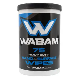 Wabam Heavy-Duty Hand & Surface Scrubbing Wet Wipes - 75 Wipes for Effective Cleaning