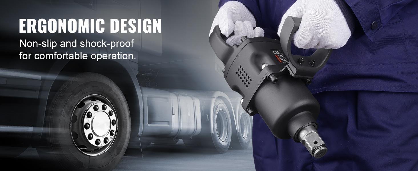 VEVOR 1 Inch Air Impact Wrench, TikTokShopBlackFriday, Up to 2730 ft-lbs Reverse Torque Output 1" Pneumatic Impact Gun Lightweight w/ 2 Handles for Heavy Duty Repairs and Maintenance