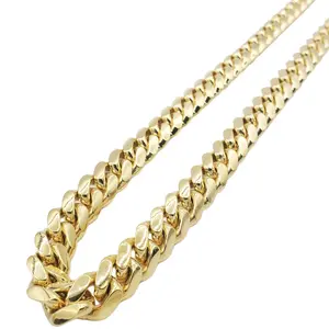 (14K Gold- Solid Miami Cuban Chain 24 Inches 4mm