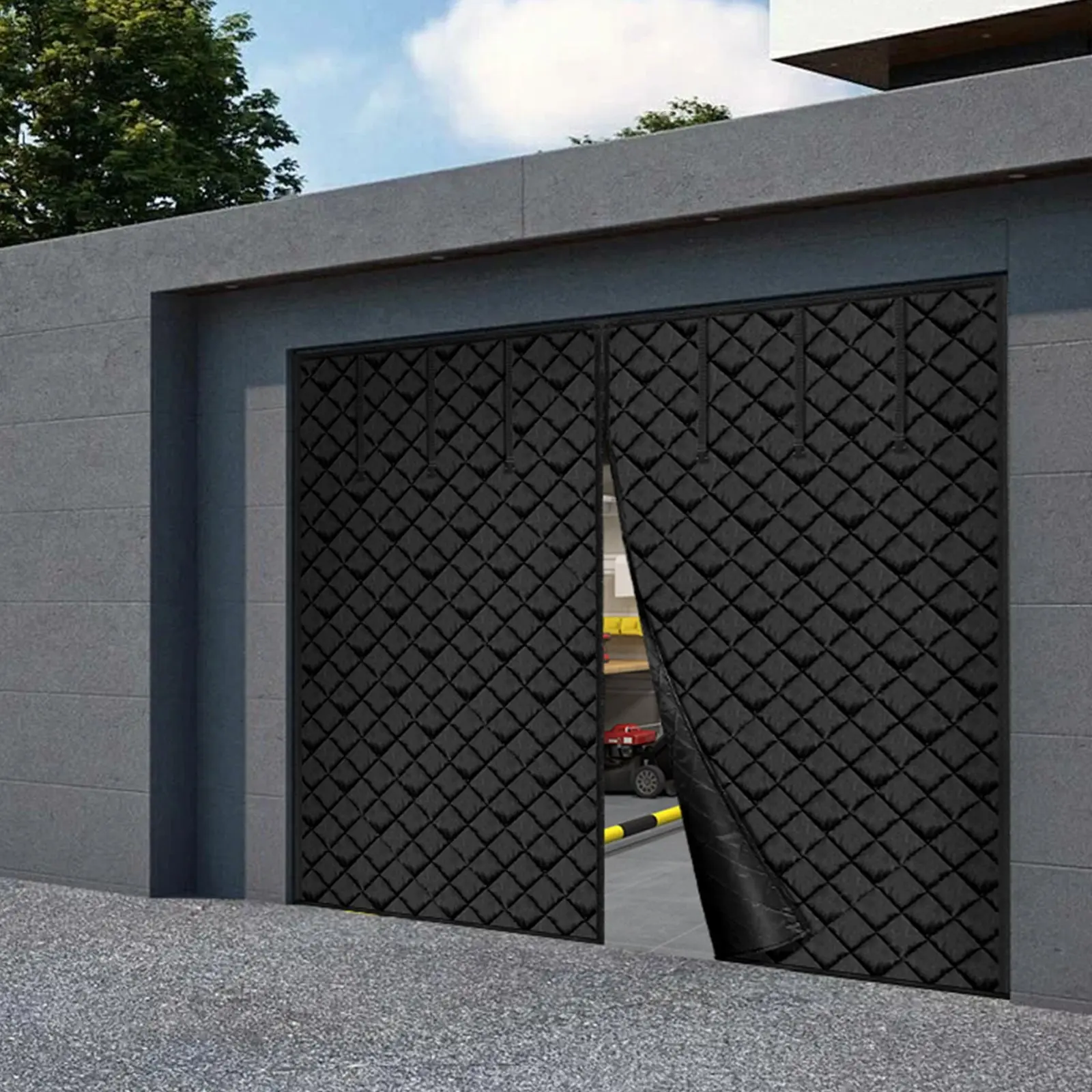Garage Door Screen And Winter Insulation Kit For 10.3 X 8.14 Ft Doors, Weatherproof Durable Mesh Barrier, Easy Clip-On Installation, Universal Fit, Keeps Cold Drafts Out, Reduces Heat Loss