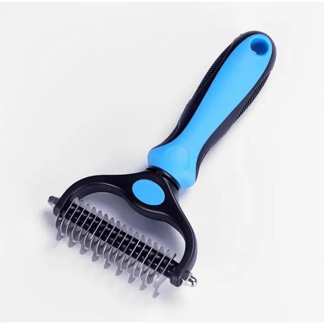 Stainless Steel Double-Sided Pet Detangling Comb - Dog & Cat Grooming Shedding Brush, De-Matting Fur Removal Tool with Moderate Blade Spacing, Smooth Safe Pet Hair Trimming Accessory For Long Short Haired Pets Daily Home Grooming Care Supplies