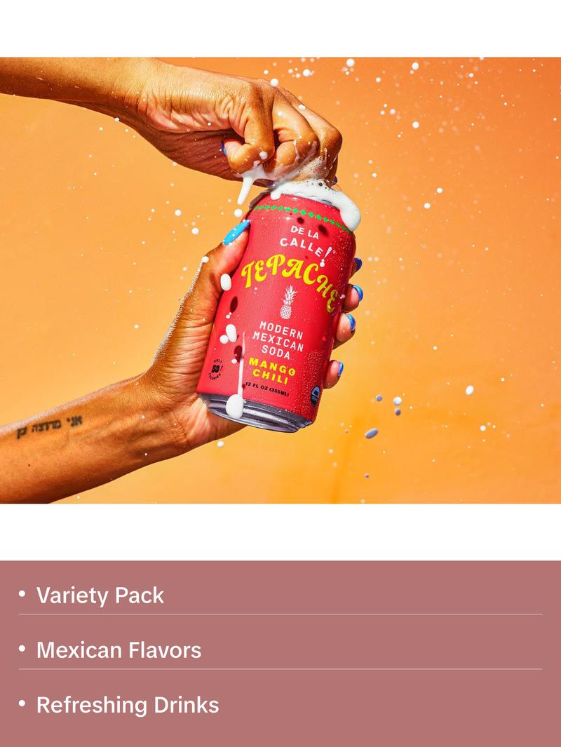 Modern Mexican Soda - Mixta Variety Pack - Craft Fermented Pineapple Sparkling Beverage - Certified Organic, Antioxidant Rich, Non-Alcoholic, Healthy Soda, Low Sugar, Low Calorie, Non-GMO