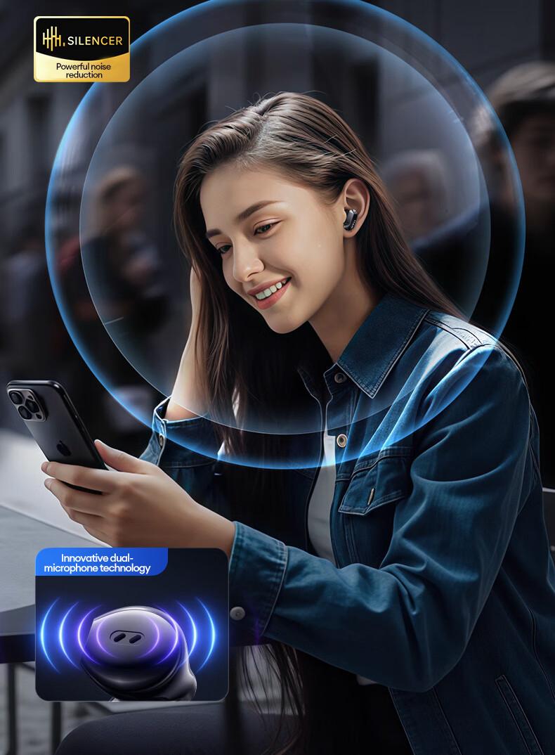 PAXA Ctbuds In-ear & clip-on 2-in-1 wireless Bluetooth Headphones, Bluetooth 6.0 ,Comfortable Wearing & IPX5 Waterproof Sports Earbuds for Work, Fitness ,Two earphones connected at the same time for uninterrupted listening ,Couple earphones