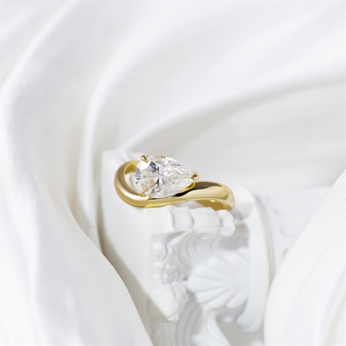 Delzzad Stacking Bling Pear Wave Ring Synthetic Moissanite S925 Eternity Stacking Set Engagement Wedding Ring Band Set Jewelry Perfect Birthday Engagement Wedding Anniversary Christmas Gift