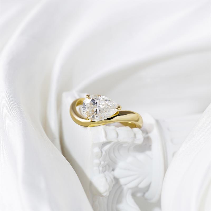 Delzzad Stacking Bling Pear Wave Ring Synthetic Moissanite S925 Eternity Stacking Set Engagement Wedding Ring Band Set Jewelry Perfect Birthday Engagement Wedding Anniversary Christmas Gift