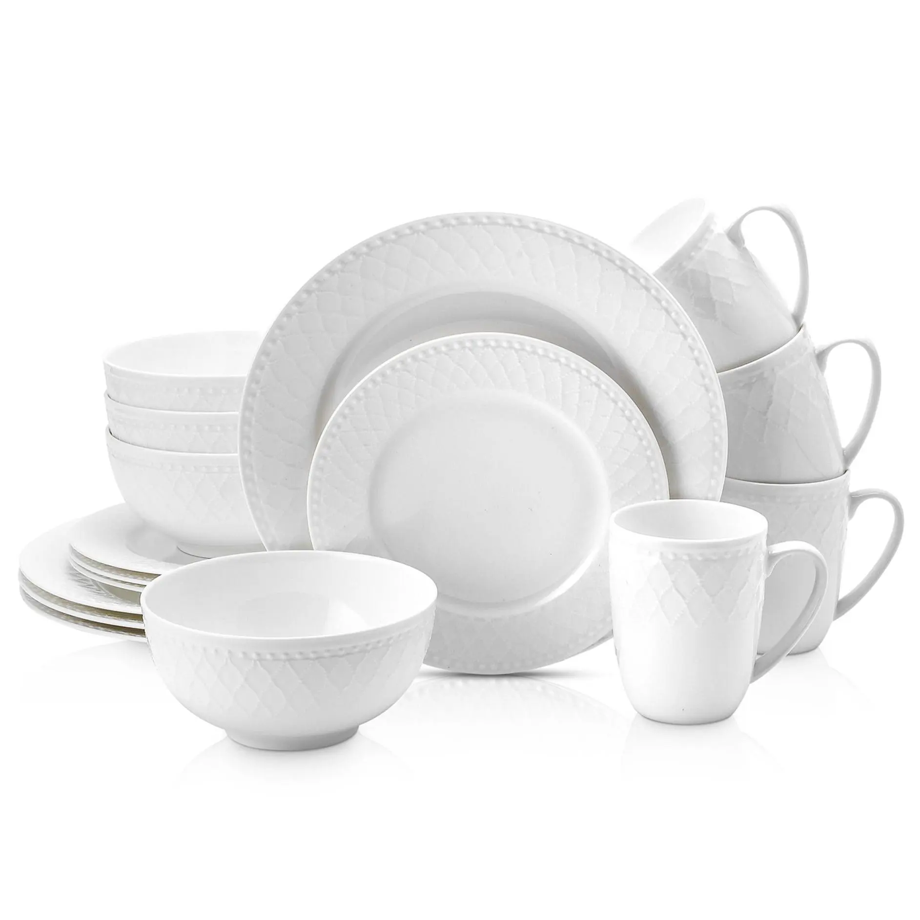 Stone + Lain Alexandria 16-Piece Bone China Dinnerware Set
