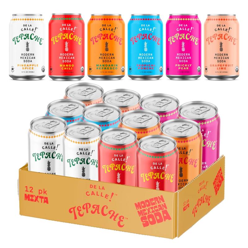 Modern Mexican Soda - Mixta Variety Pack - Craft Fermented Pineapple Sparkling Beverage - Certified Organic, Antioxidant Rich, Non-Alcoholic, Healthy Soda, Low Sugar, Low Calorie, Non-GMO